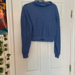 Crop top drawstring sweater